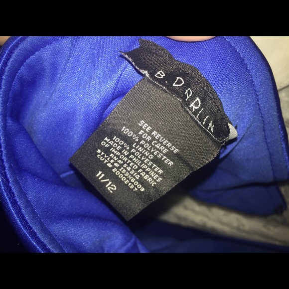 B. Darlin Blue Roman Goddess One-Shoulder Gown - Picture 2 of 2